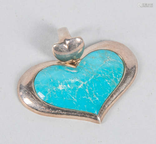 Thailand Sterling Silver  Turquoise Pendant