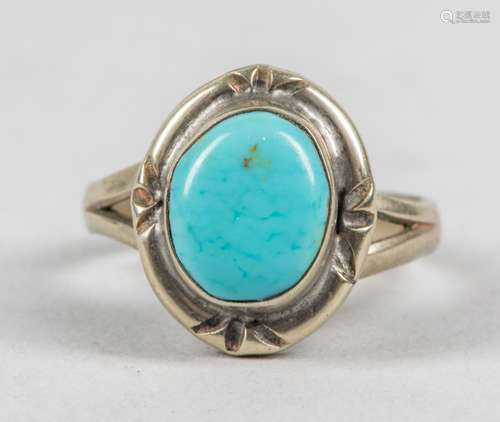 Navajo Sterling Silver Turquoise Ring