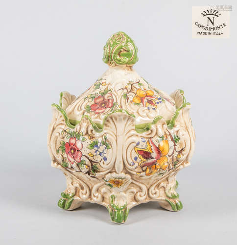 Collectible Italy Capodimonte Porcelain Jar