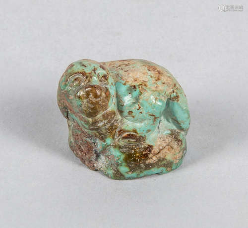 Chinese Old Signed Turquoise Carving