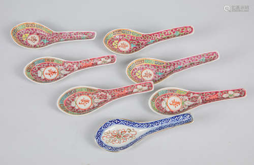 Set of Chinese Porcelain Spoons