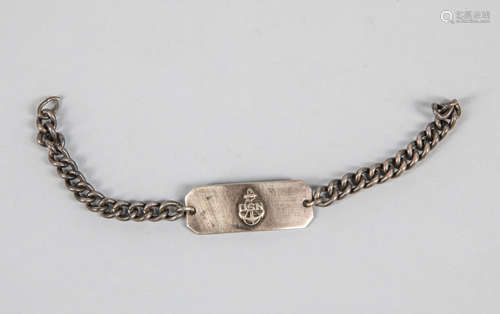 WWII United States Navy ID Sterling Silver Bracelet