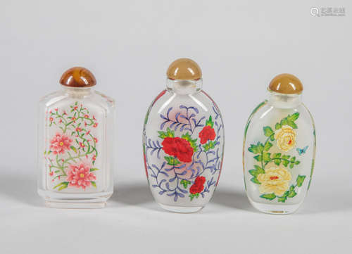 Set Of Chinese Inside Painting Glass Snuff Bottles