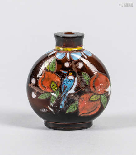 Chinese Enameled Ruby Glass Snuff Bottle