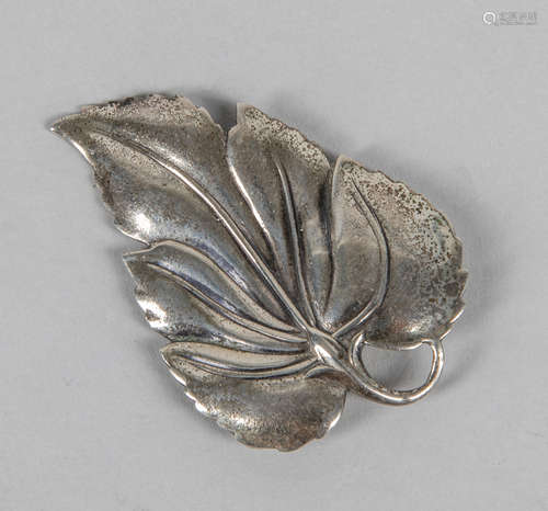 Vintage Sterling Silver danecraft Brooch Grape Leaf