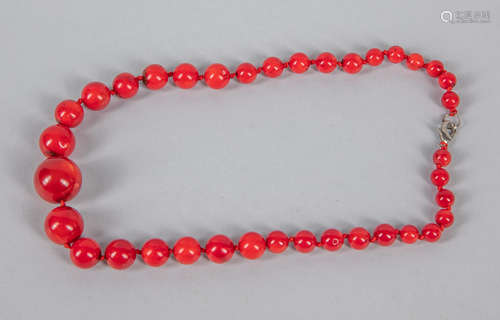 Chinese Coral Like Beads Necklace