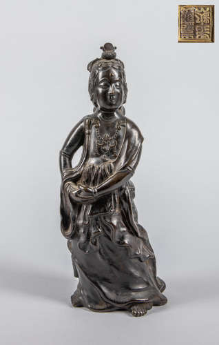 Tall Chinese Brass Buddha