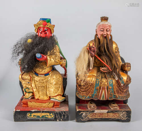 Pairs of Chinese Old Camphor Wood Buddha