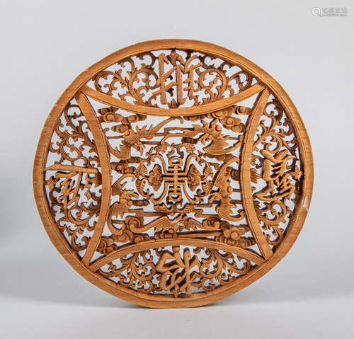 Chinese Export Camphor Wood Wall Hanging