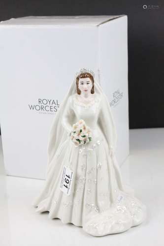 Boxed Royal Worcester Her Majesty Queen Elizabeth II Anniversary figure, 1947-2007