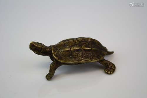 A bronze figure of a turtle/tortoise