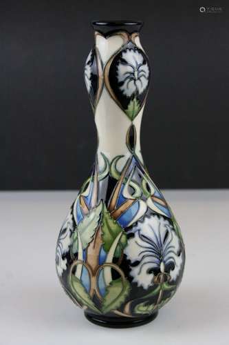 Moorcroft ' Centaurea ' Pattern Double Gourd Vase, Moorcroft Collectors Club item by artist Rachel