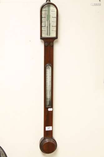 Victorian Rosewood L. Casella of London Stick Barometer with Thermometer, 92cms high