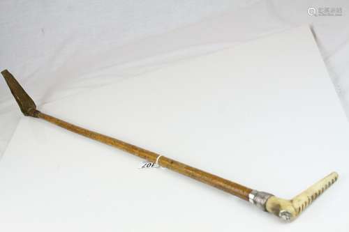 Local interest: a mid 19th century riding crop, inscribed H Poynder, who was High Sheriff of