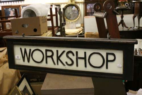 Vintage Oak Framed ' Workshop ' Sign