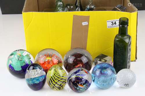 33 various glass paper weights