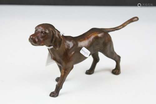 Solid bronze hound/hunting dog, standing position