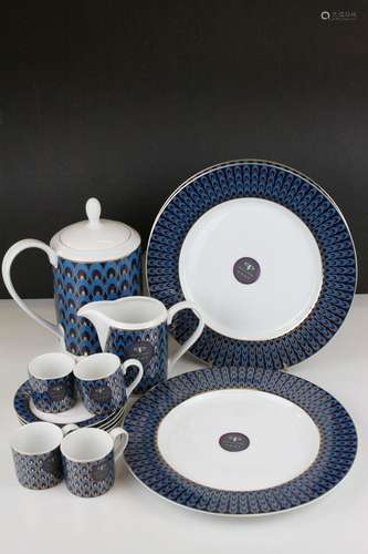 Pied A Terre Ceramic ' Peacock ' Part Tea Set