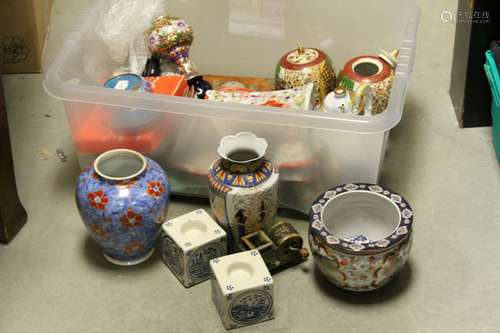 Mixed Lot of Oriental Ceramics, Cloisonne, Soapstone, etc