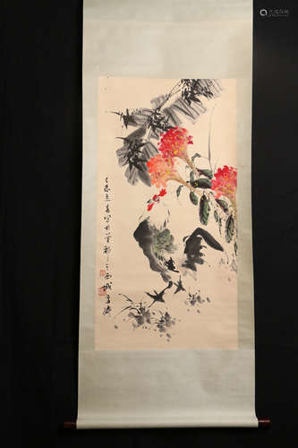 A Chinese Vertical Scroll, Wang Xuetao Mark