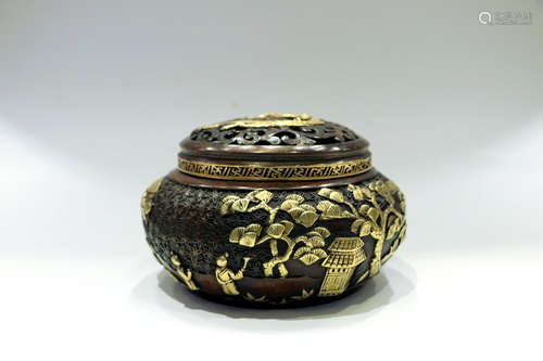 A Chinese Bronze Gilding Incense Burner