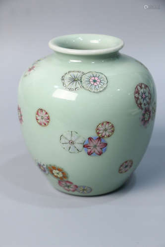 A Chinese Celadon Glazed Porcelain Jar