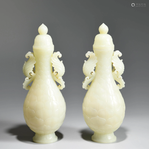 A PAIR OF CHINESE JADE VASES