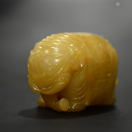 A CHINESE JADE ELEPHANT