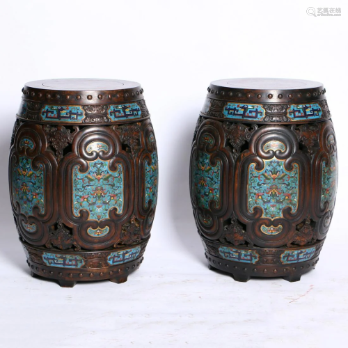 A CHINESE CLOISONNE INALID RED SA…