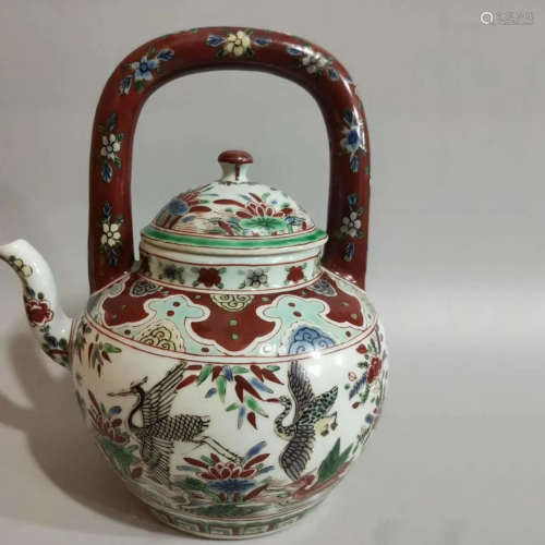 TEAPOT DECORATED WITH MULTICOLORED GLAZE …