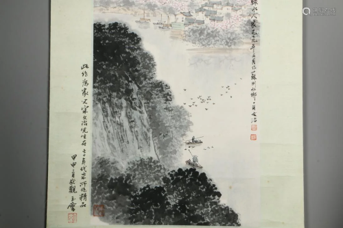 A CHINESE L&SCAPE PAINTING, SONG WENZHI …