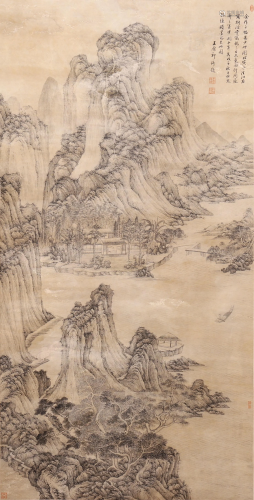 A CHINESE L&SCAPE PAINTING, WANG YUANQI …