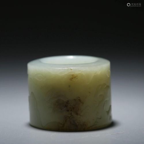A CHINESE WHITE JADE FINGERSTALL