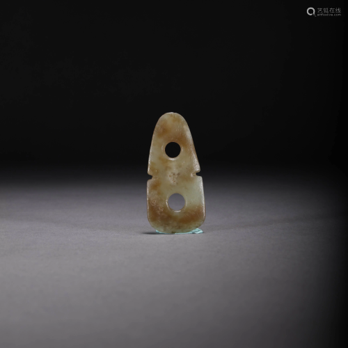 A CHINESE HETIAN JADE CARVED BI ORNAMENT