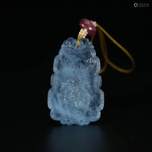 A CHINESE AQUAMARINE PENDANT