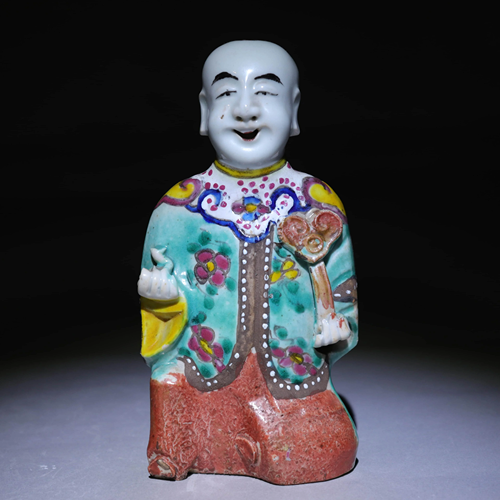 FIGURE PORCELAIN STATUES WITH PASTEL GLAZE