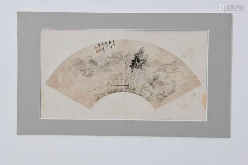 A CHINESE L&SCAPE PAINTING, ZHA SHIBIAO MARK