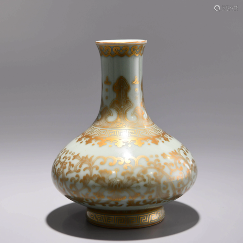 A CHINESE GILT PORCELAIN FLASK
