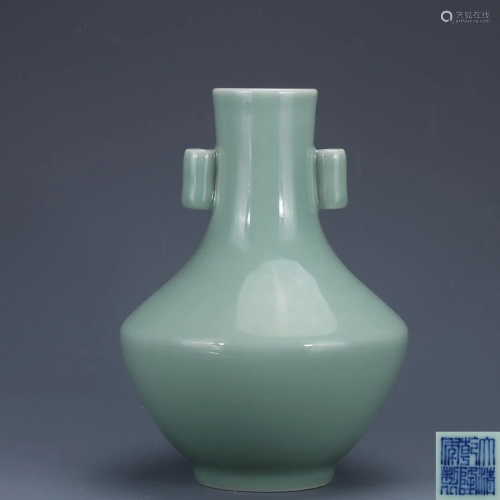 A CHINESE CYAN GLAZED PORCELAIN DOUBLE …