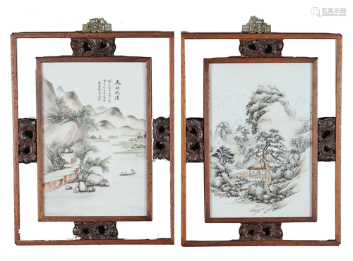 Pair of Chinese Porcelain Plaques, Republic