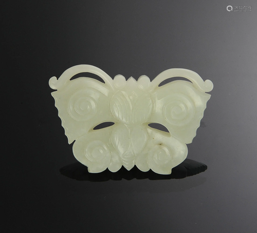 Chinese White Jade Butterfly, 18-19th Century