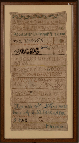 Hannah M. Ward, American Embroidery Sampler