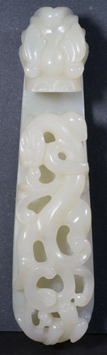 Chinese Carved Jade Dragon Hook