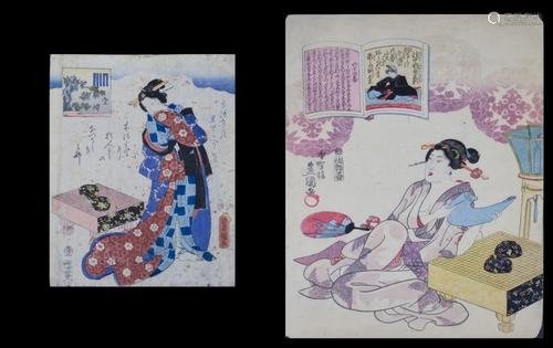 2 Japanese Woodblock Prints, Utagawa Kunisada