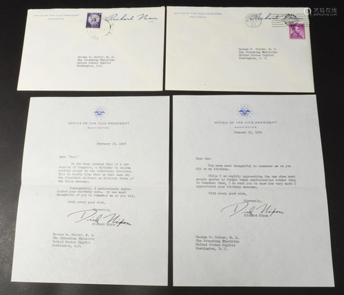 1958 and 1959 VP Richard Nixon TLS and Envelope