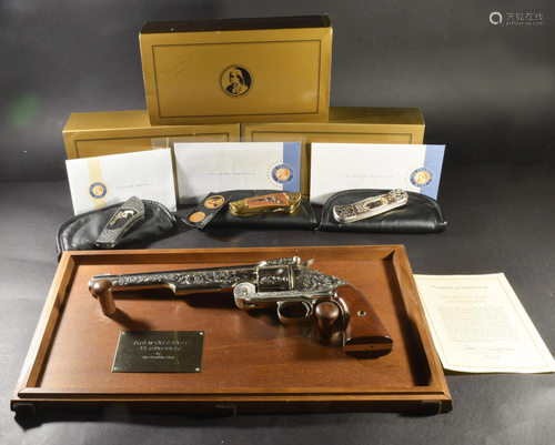 4 Franklin Mint Wyatt Earp Gun, Knife, etc.