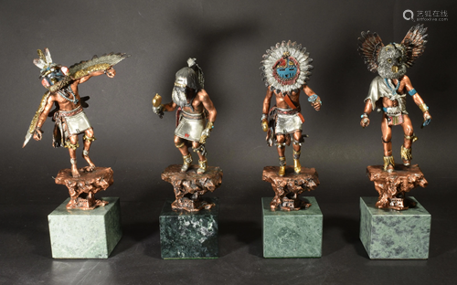 4 C A Pardell, Legends Kachina Dancer Sculptures