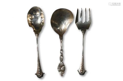 3 Sterling Silver Servers: Tiffany, Jensen Style