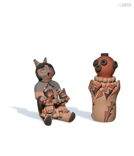 Emily Fragua Tsosie, 2 Jemez Pottery Figures