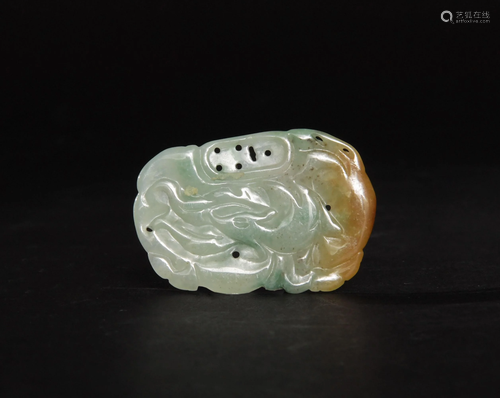 Chinese Carved Jadeite Toggle, Republic